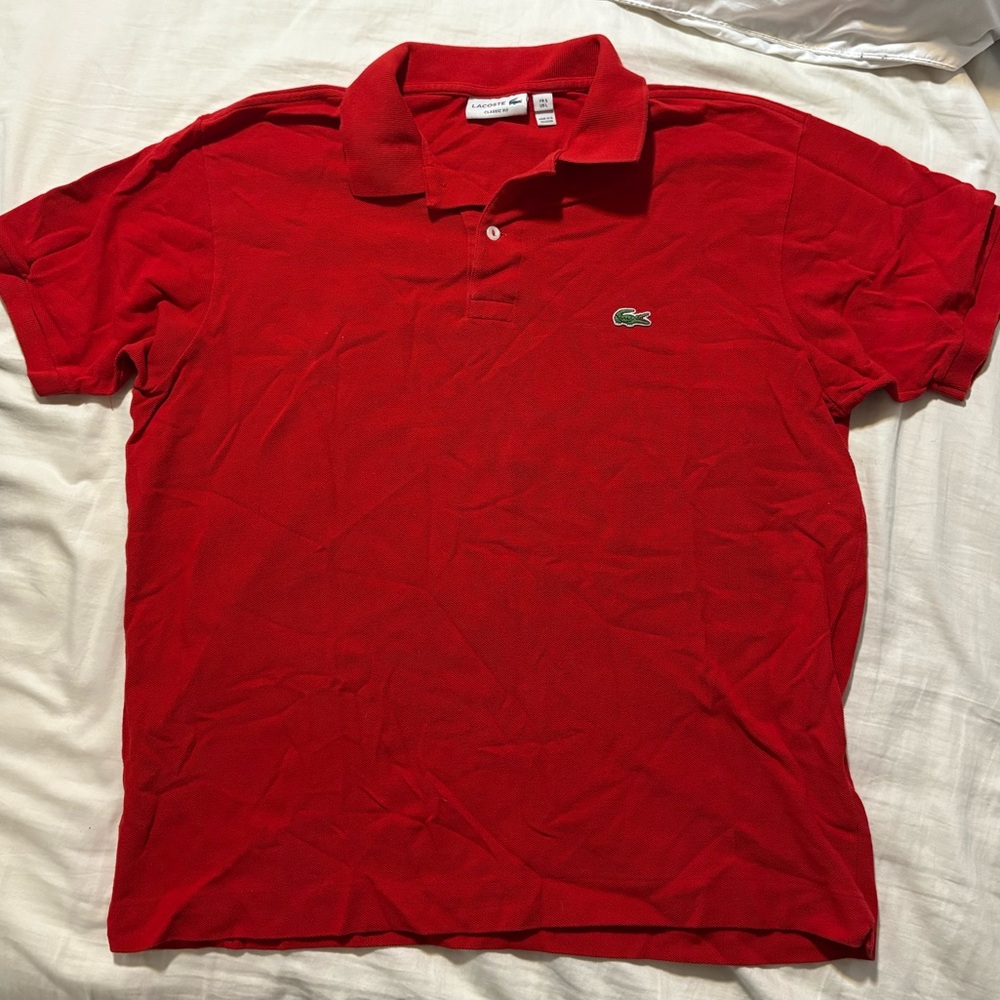 Lacoste Red Polo Shirt Classic Cotton Pique